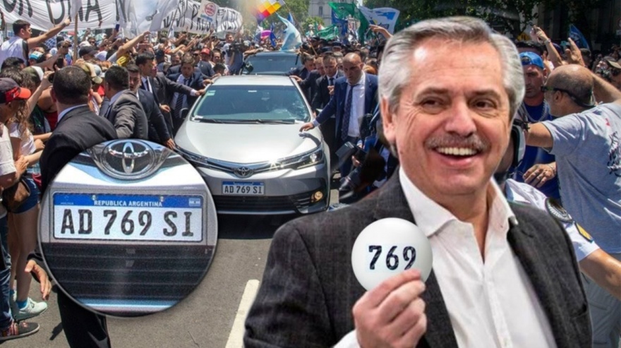 Funense ganó la lotería con el número de patente del auto de Alberto Fernández